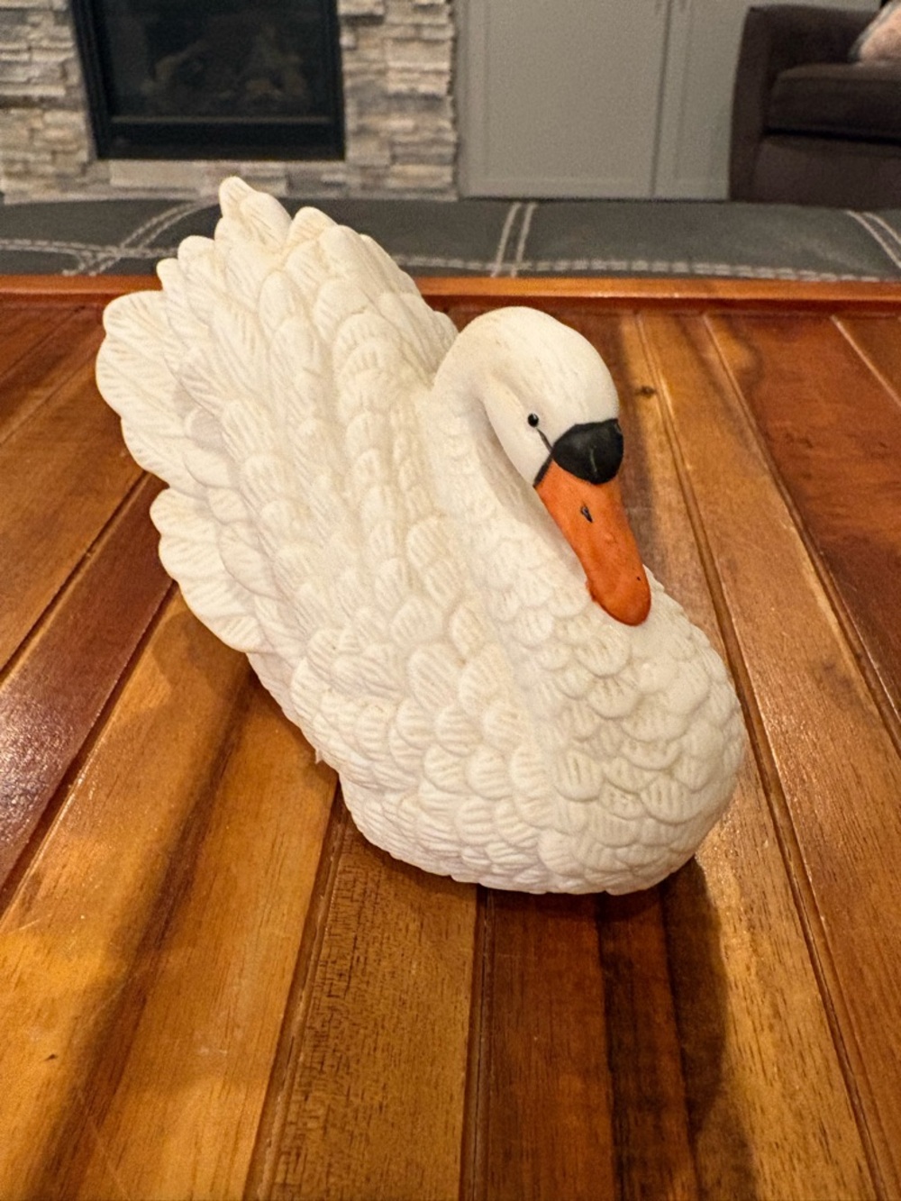 Vintage Royal Heritage Regel Swan Bird Hand Painted Porcelain Bisque Figurine